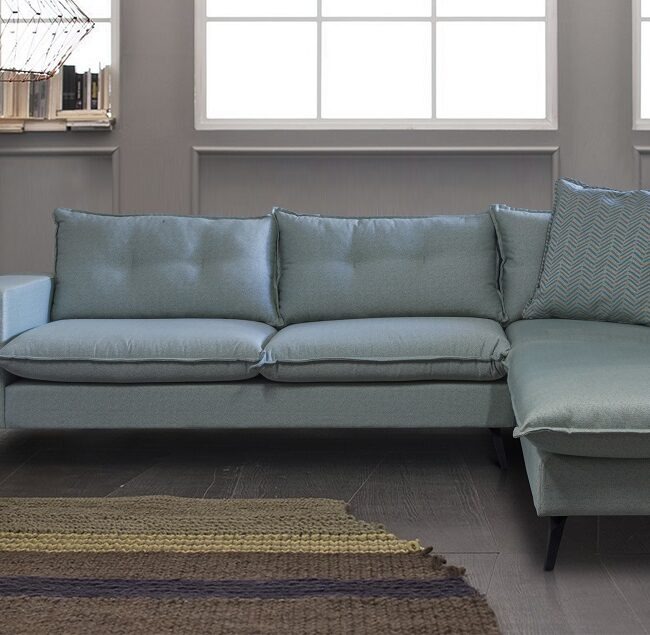 Πολυμορφικός καναπές, γωνιακό σαλόνι μαξιλάρια μαυρα πόδια μεταλλικά