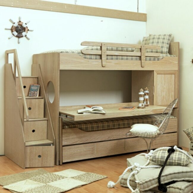 Κουκέτα πολυμορφική ξύλινη παιδικό εφηβικό δωμάτιο συρόμενος μηχανισμός γραφείο