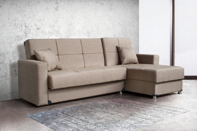 Γωνιακός καναπές-κρεβάτι με αποθηκευτικό χώρο