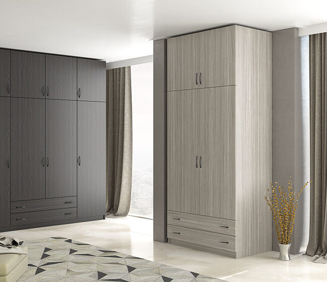 Ντουλάπα δίφυλλη με συρτάρια και πατάρι